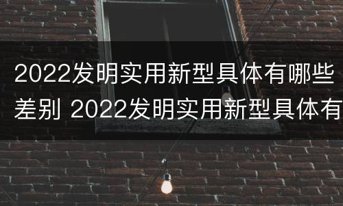 2022发明实用新型具体有哪些差别 2022发明实用新型具体有哪些差别呢