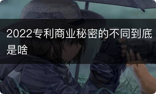 2022专利商业秘密的不同到底是啥