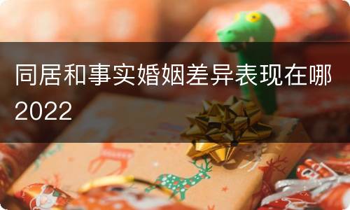 同居和事实婚姻差异表现在哪2022