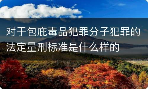 对于包庇毒品犯罪分子犯罪的法定量刑标准是什么样的