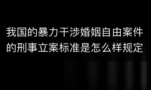 我国的暴力干涉婚姻自由案件的刑事立案标准是怎么样规定