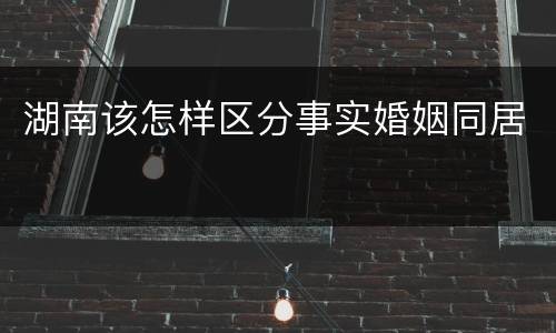 湖南该怎样区分事实婚姻同居