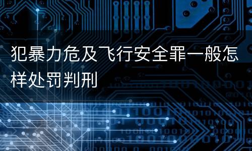 犯暴力危及飞行安全罪一般怎样处罚判刑