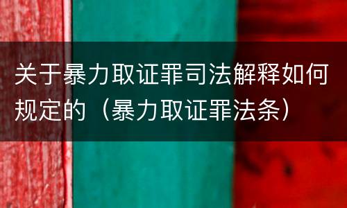 关于暴力取证罪司法解释如何规定的（暴力取证罪法条）