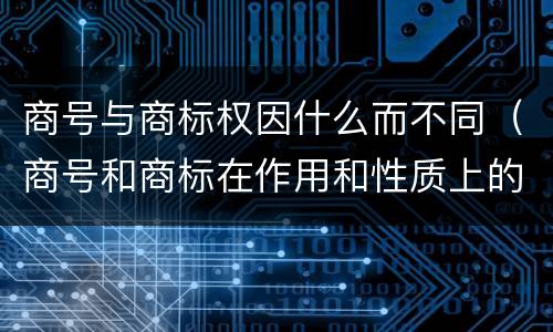 商号与商标权因什么而不同（商号和商标在作用和性质上的区别）