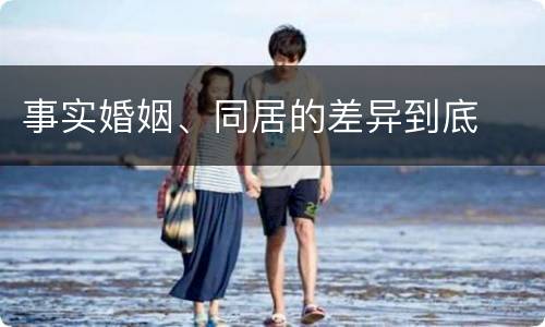 事实婚姻、同居的差异到底