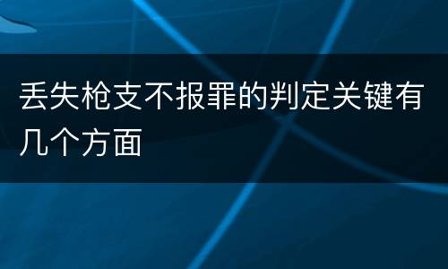 丢失枪支不报罪的判定关键有几个方面