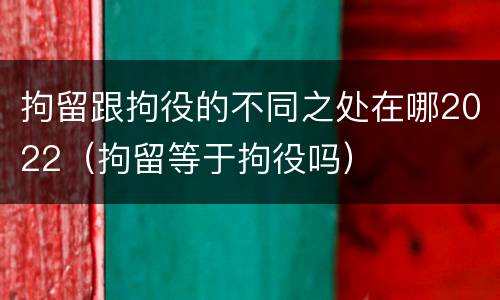 拘留跟拘役的不同之处在哪2022（拘留等于拘役吗）