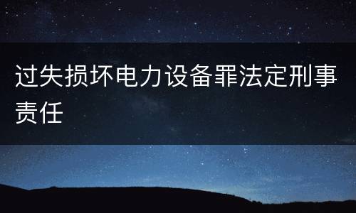 过失损坏电力设备罪法定刑事责任