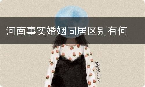 河南事实婚姻同居区别有何