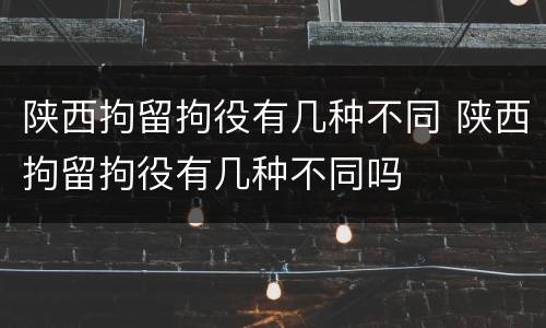 陕西拘留拘役有几种不同 陕西拘留拘役有几种不同吗