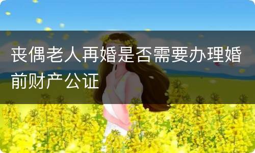 丧偶老人再婚是否需要办理婚前财产公证