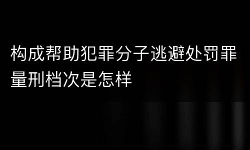 构成帮助犯罪分子逃避处罚罪量刑档次是怎样