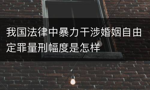 我国法律中暴力干涉婚姻自由定罪量刑幅度是怎样