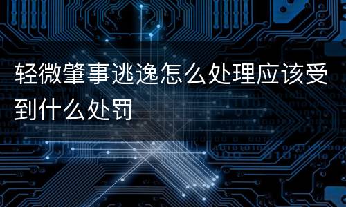 轻微肇事逃逸怎么处理应该受到什么处罚
