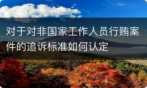 对于对非国家工作人员行贿案件的追诉标准如何认定
