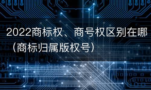 2022商标权、商号权区别在哪（商标归属版权号）