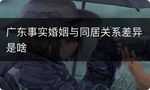 广东事实婚姻与同居关系差异是啥