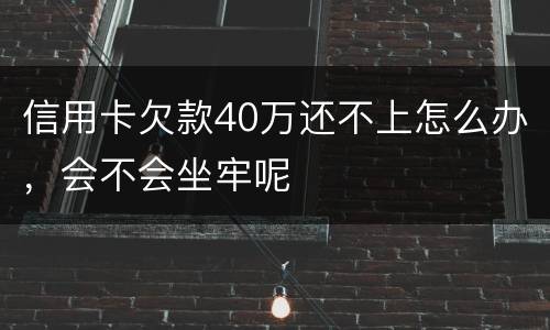 信用卡欠款40万还不上怎么办，会不会坐牢呢