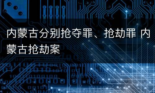 内蒙古分别抢夺罪、抢劫罪 内蒙古抢劫案