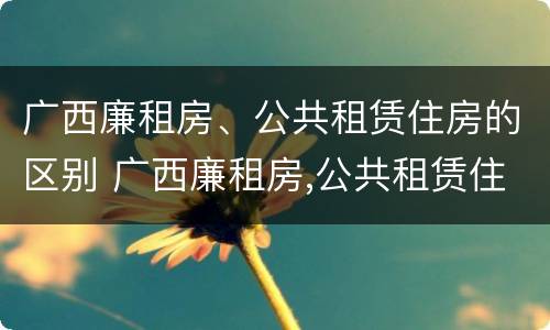 广西廉租房、公共租赁住房的区别 广西廉租房,公共租赁住房的区别在哪里