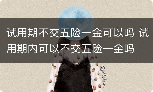 试用期不交五险一金可以吗 试用期内可以不交五险一金吗