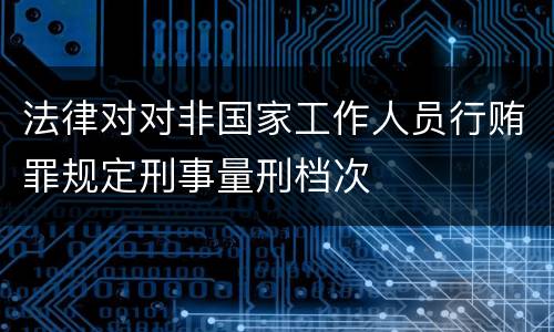 法律对对非国家工作人员行贿罪规定刑事量刑档次