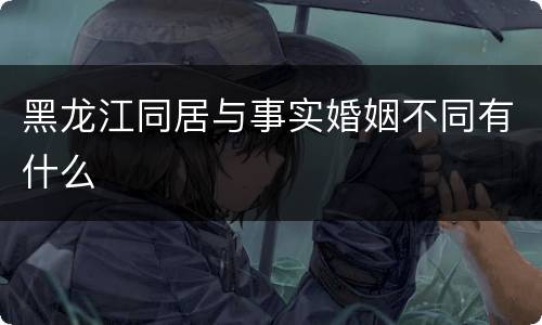 黑龙江同居与事实婚姻不同有什么