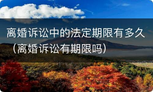 离婚诉讼中的法定期限有多久（离婚诉讼有期限吗）