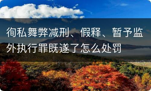 徇私舞弊减刑、假释、暂予监外执行罪既遂了怎么处罚