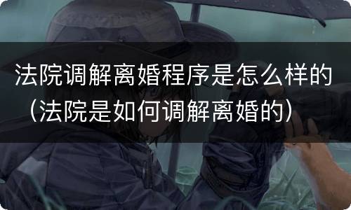 法院调解离婚程序是怎么样的（法院是如何调解离婚的）