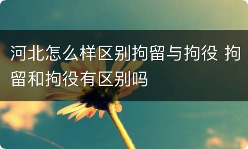 河北怎么样区别拘留与拘役 拘留和拘役有区别吗