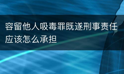 容留他人吸毒罪既遂刑事责任应该怎么承担