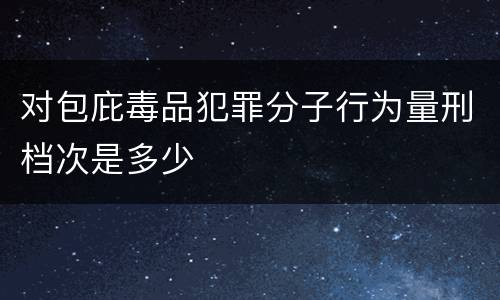 对包庇毒品犯罪分子行为量刑档次是多少