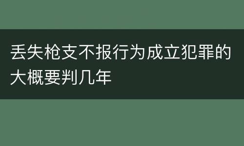 丢失枪支不报行为成立犯罪的大概要判几年