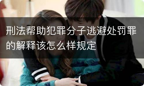 刑法帮助犯罪分子逃避处罚罪的解释该怎么样规定
