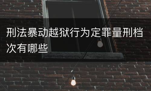 刑法暴动越狱行为定罪量刑档次有哪些