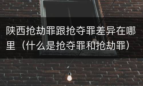 陕西抢劫罪跟抢夺罪差异在哪里（什么是抢夺罪和抢劫罪）