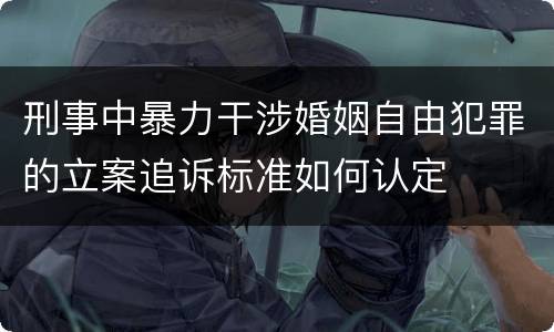 刑事中暴力干涉婚姻自由犯罪的立案追诉标准如何认定