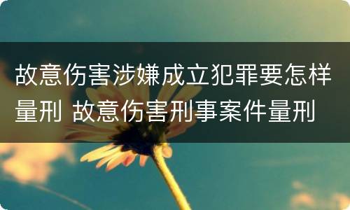 故意伤害涉嫌成立犯罪要怎样量刑 故意伤害刑事案件量刑
