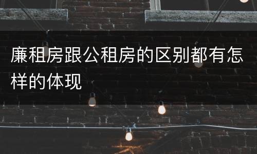 廉租房跟公租房的区别都有怎样的体现