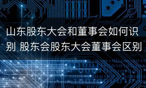 山东股东大会和董事会如何识别 股东会股东大会董事会区别
