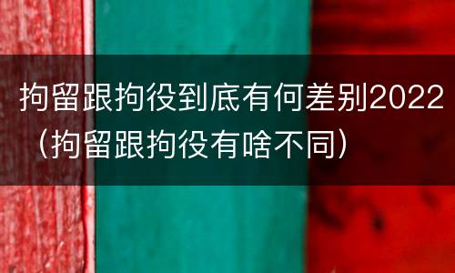 拘留跟拘役到底有何差别2022（拘留跟拘役有啥不同）