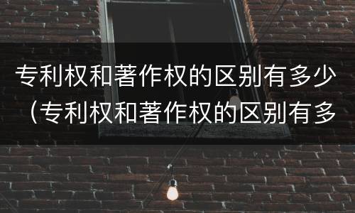 专利权和著作权的区别有多少（专利权和著作权的区别有多少项）