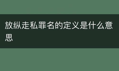 放纵走私罪名的定义是什么意思