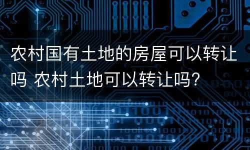 农村国有土地的房屋可以转让吗 农村土地可以转让吗?
