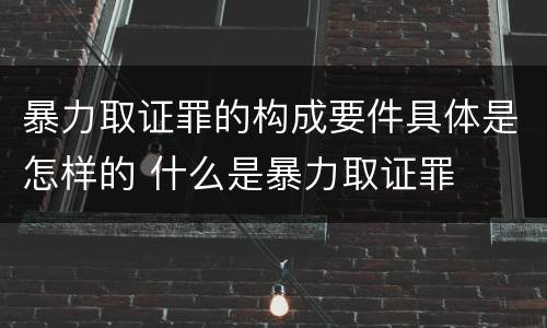 暴力取证罪的构成要件具体是怎样的 什么是暴力取证罪