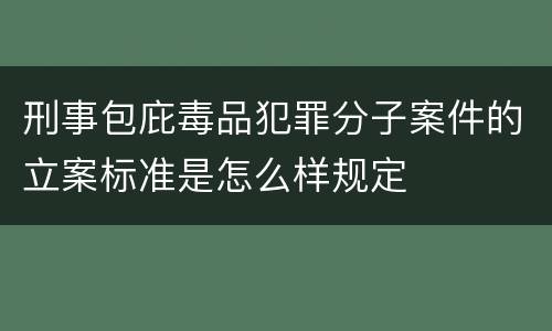 刑事包庇毒品犯罪分子案件的立案标准是怎么样规定