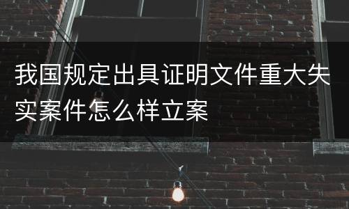 我国规定出具证明文件重大失实案件怎么样立案