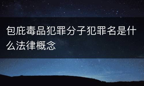 包庇毒品犯罪分子犯罪名是什么法律概念
